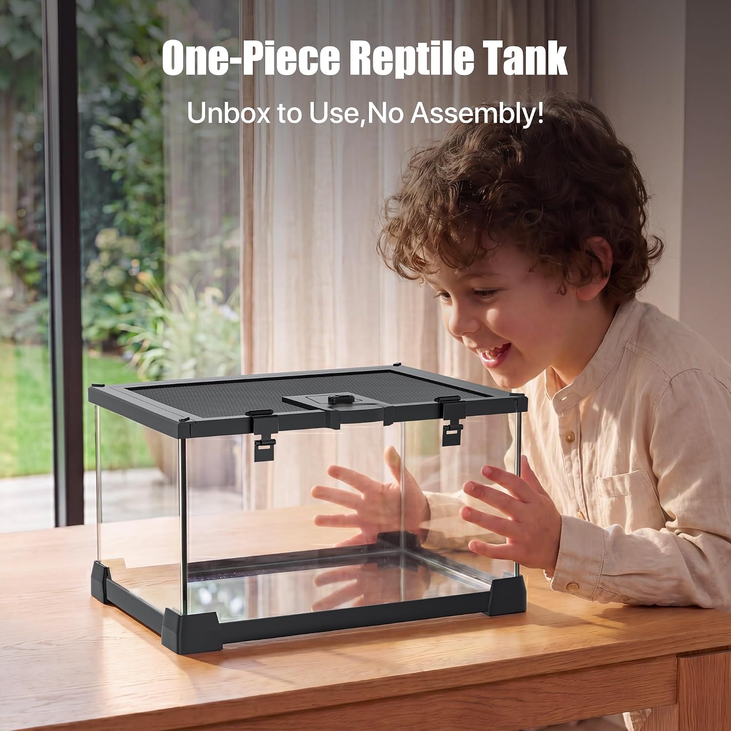 2.5 Gallon Fully Assembled Glas Reptile Enclosure with 8W T5 UVB 10.0 Reptile Light Fixture Combo Kit thumbnail 9