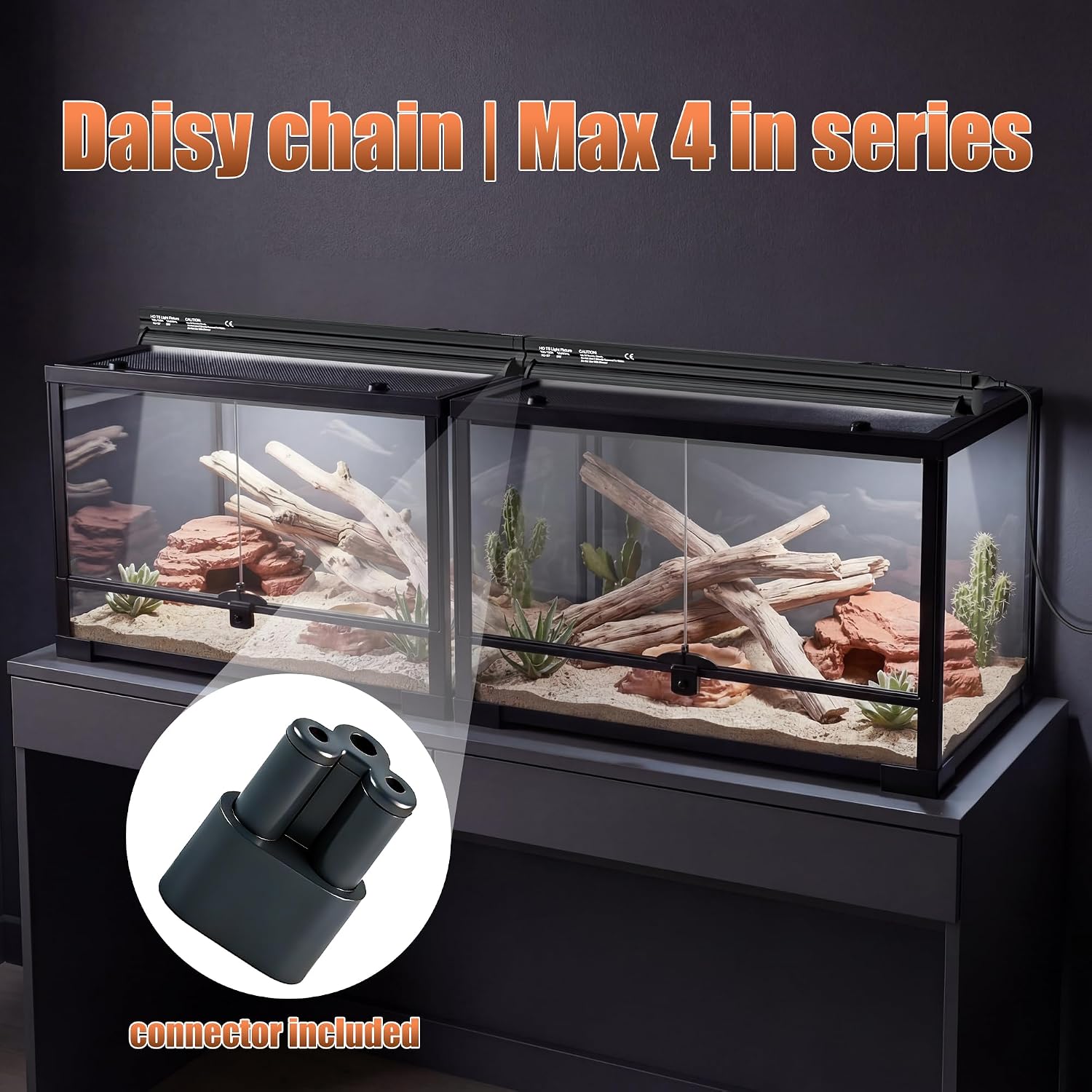 T5 UVB 10.0 Reptile Light Fixture Combo Kit (22Inch) | 14W UVB 10.0 Light Bar with T5 HO Terrarium Hood Light Fixture for Desert Reptiles, Bearded Dragons, Lizards, Tortoises thumbnail 4